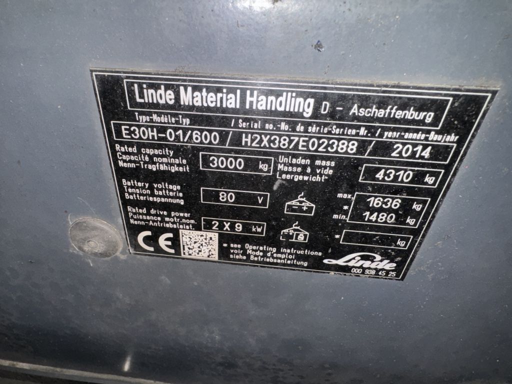 Linde-E 30 H-01/600 Triplex -Elektro 4 Rad-Stapler-www.fleischmann-foerdertechnik.de